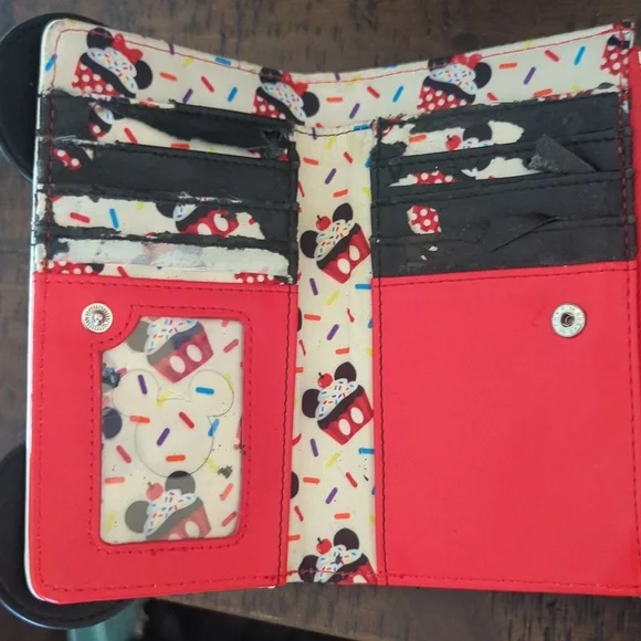 Loungefly Disney Minnie Mouse Sprinkle Cupcake Cosplay Flap Wallet - Picture 3 of 3